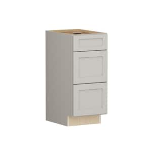 Shaker Full Overlay 15 in. W x 20.75 in. D x 34.5 in. H Plywood Assembled Vanity Drawer Base Bath Cabinet in Stone Gray