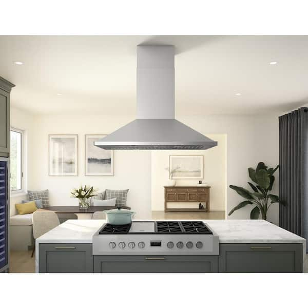 Zephyr island store range hood