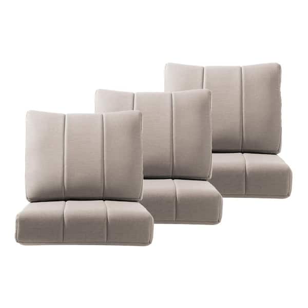 Light Relax 24 x 24 Outdoor 6-Piece Deep Seating Outdoor Lounge Chair Cushion Set-Beige