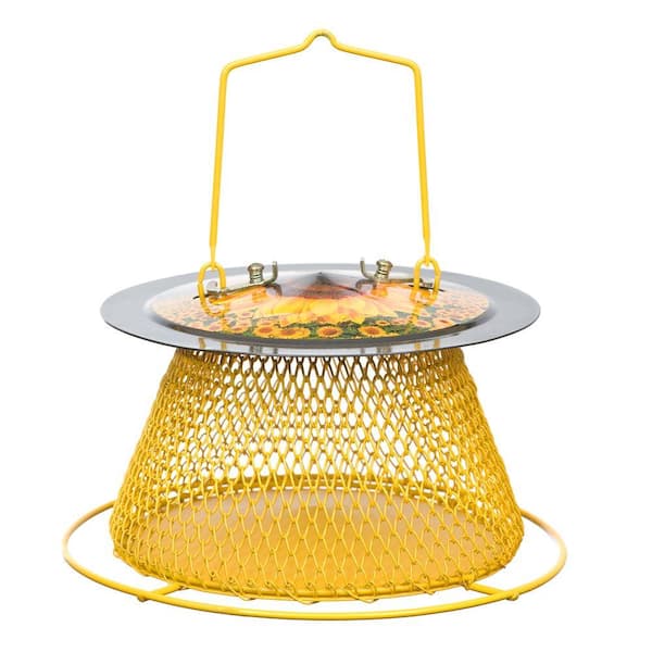 No/No Designer Sunflower Single Tier Bird Feeder with Perch Ring