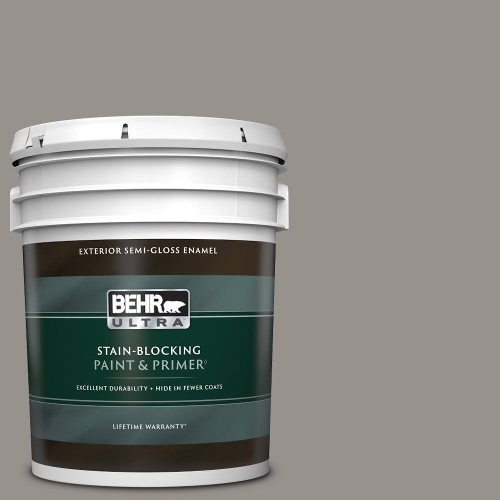 BEHR ULTRA 5 gal. PPU1816 Elephant Skin SemiGloss Enamel Exterior Paint & Primer 585405 The