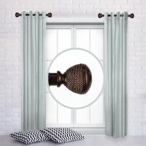 Braided 12 in. - 20 in. L Adjustable 1 in. Dia Single Side Window Curtain Rod in Bronze (Set of 2)