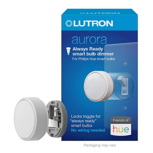 Lutron Aurora Smart Bulb Dimmer Switch for Philips Hue Smart Bulbs, White (Z3-1BRL-WH-L0)