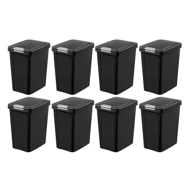 Sterilite 7.5 Gallon TouchTop Wastebasket with Titanium Latch, Black