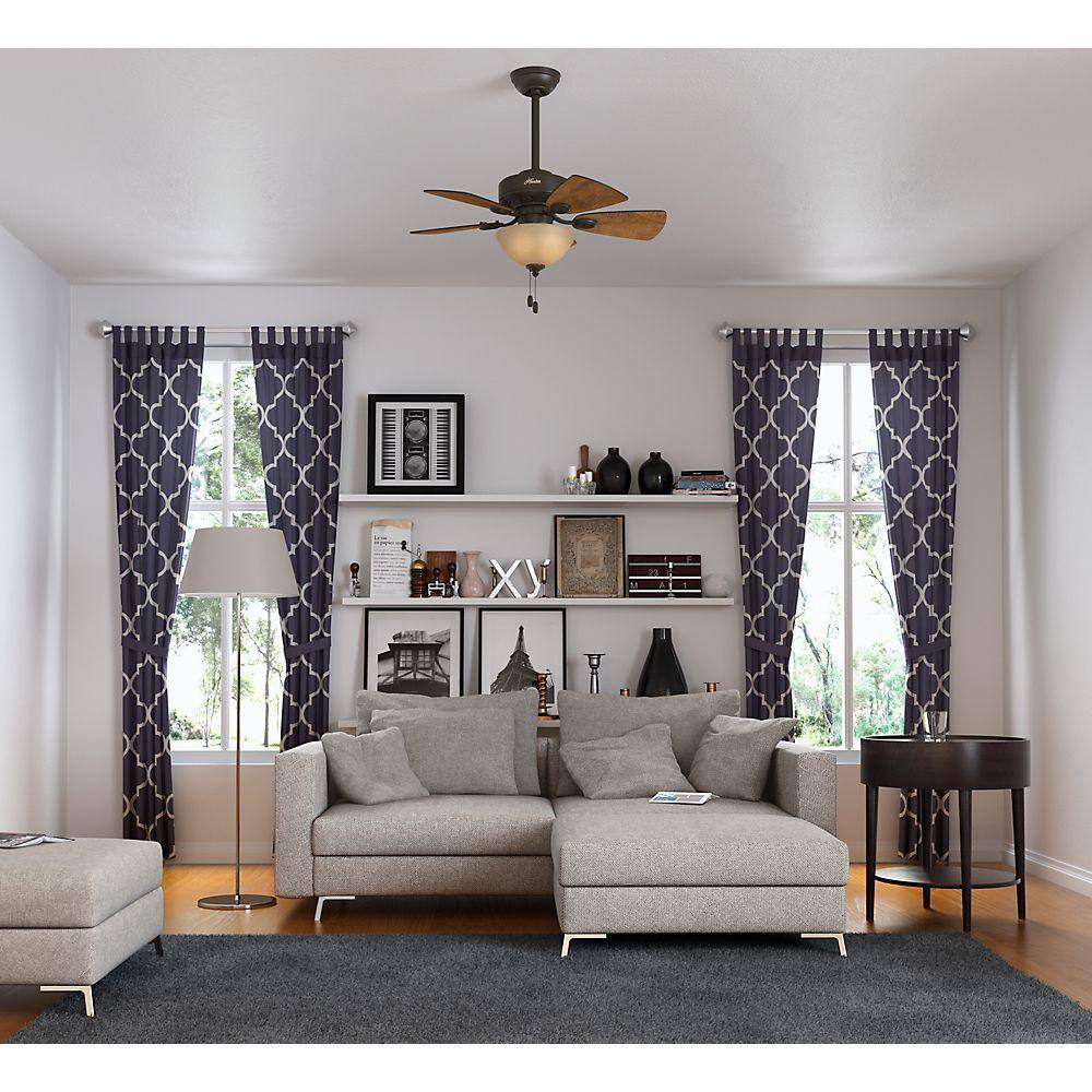 WhisperWind 34" New Bronze Ceiling Fan with Walnut Blades and LED Lights