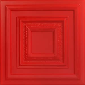 Chetsnut Grove Red 1.6 ft. x 1.6 ft. Decorative Foam Glue Up Ceiling Tile (21.6 sq. ft./Case)
