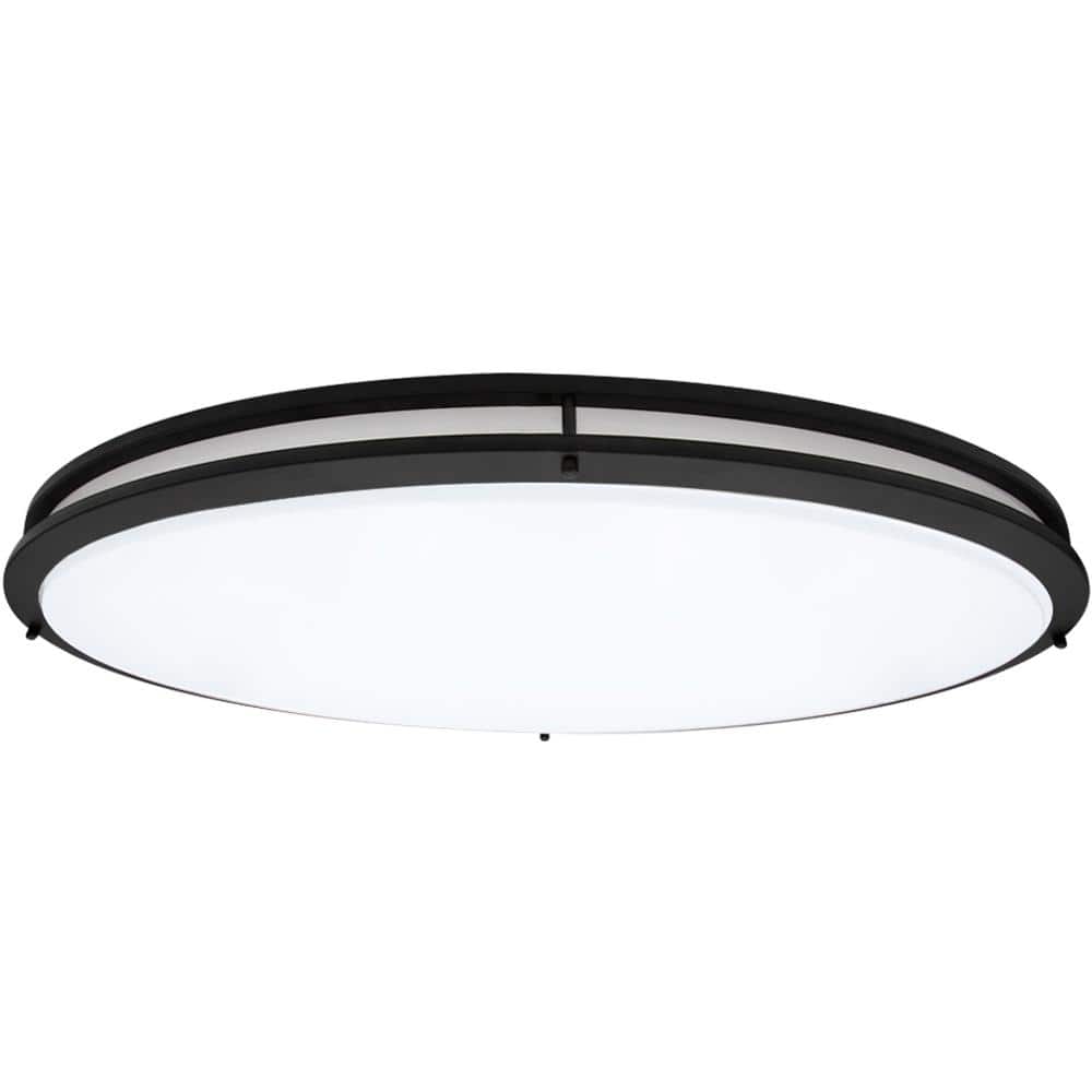 32" Black Oval LED Ceiling Mount Light Fixture with Matte Finish