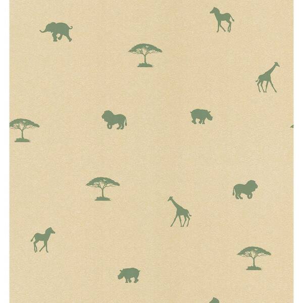 National Geographic Beige and Green Animal Spot Wallpaper Sample