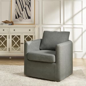 Christepher Modern Grey Slipcovered 360° Swivel Chair