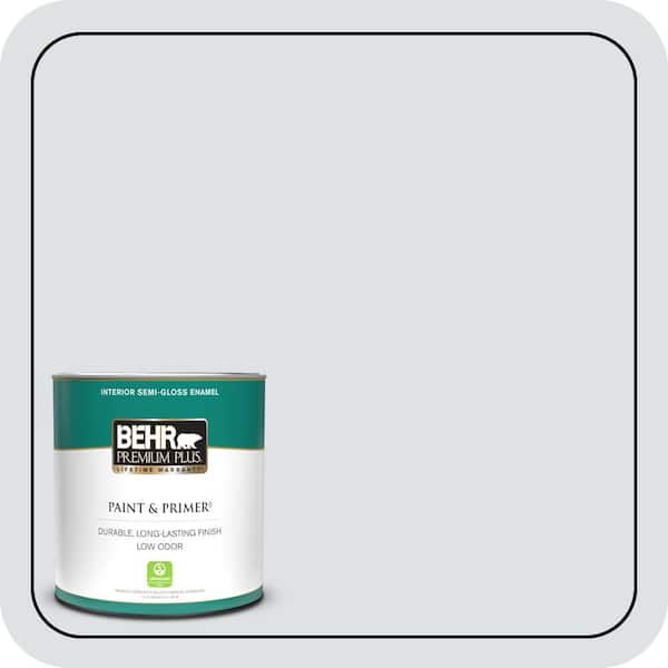 BEHR PREMIUM PLUS 1 qt. #MQ3-27 Etched Glass Semi-Gloss Enamel Low Odor Interior Paint & Primer