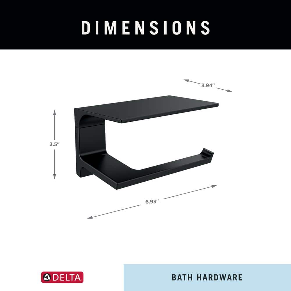 Matte Black Stainless Steel Wall Mount Tissue Holder with Shelf