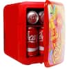 Coca-Cola Classic Coke Bottle 4L Mini Fridge with12V DC and 110V AC Cords,  6 Can Portable Cooler Red KWC-4C - The Home Depot