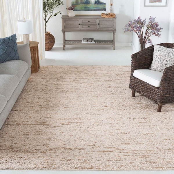 Natura 8 ft. x 10 ft. Ivory/Beige Patchy Solid Area Rug