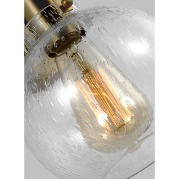 Generation Lighting - Clara 6.25 in. Burnished Brass Sconce with Clear Seeded Glass Shade