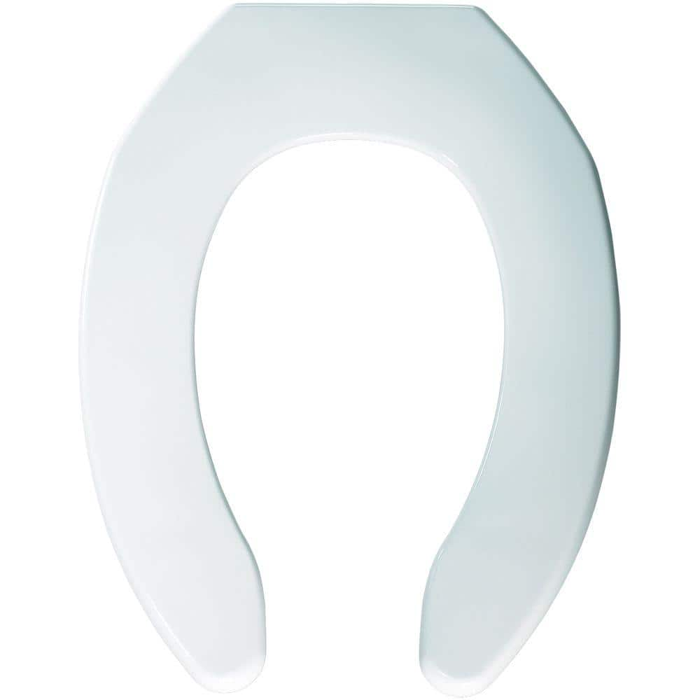 BEMIS Elongated Open Front Commercial Plastic Toilet Seat In White 1055   White Bemis Toilet Seats 1055 000 64 1000 