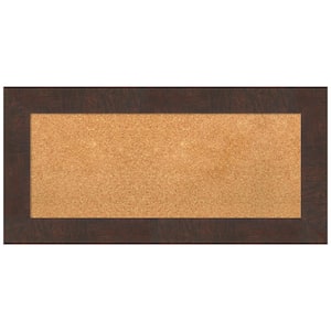 Wildwood Brown 35.12 in. x 17.12 in. Framed Corkboard Memo Board