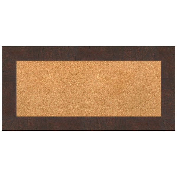 Amanti Art Wildwood Brown 35.12 in. x 17.12 in. Framed Corkboard Memo Board