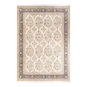 Mogul One-of-a-Kind Traditional Ivory 9 ft. 2 in. x 13 ft. Oriental Area Rug