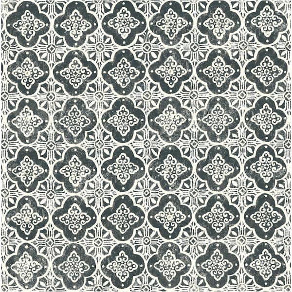 Brewster Seville Black Geometric Tile Strippable Roll (Covers 56.4 sq. ft.)