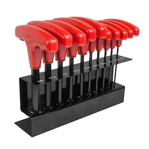 10-Piece T-Handle SAE Hex Wrench Set with Metal Stand