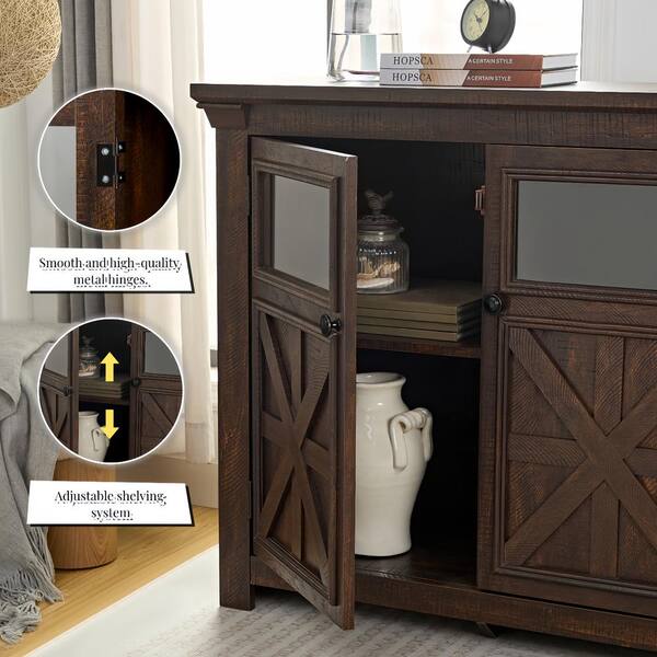 家具 cabinet Amazon.com - HOMCOM Farmhouse Sideboard Buffet Cabinet, Barn