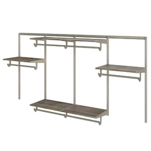 48 in.-96 in. W Champagne Nickel Modular Wall Mount Configurable 6-Shelf Wire Closet System