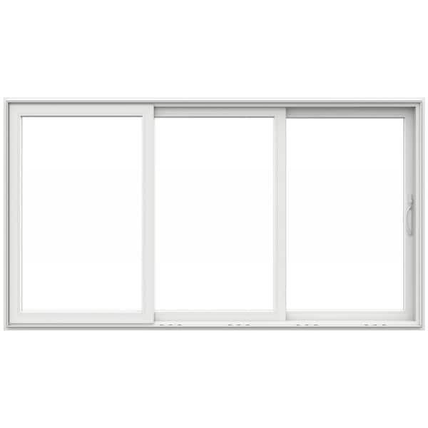 JELD-WEN V4500 Multi-Slide 141 in. x 80 in. Right-Hand Low-E White Vinyl 3-Panel Prehung Patio Door