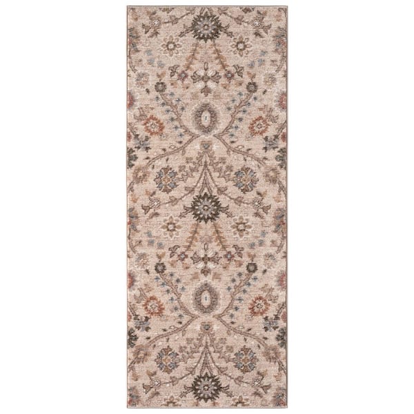 Nepal 2 ft. x 6 ft. Ivory Floral Area Rug