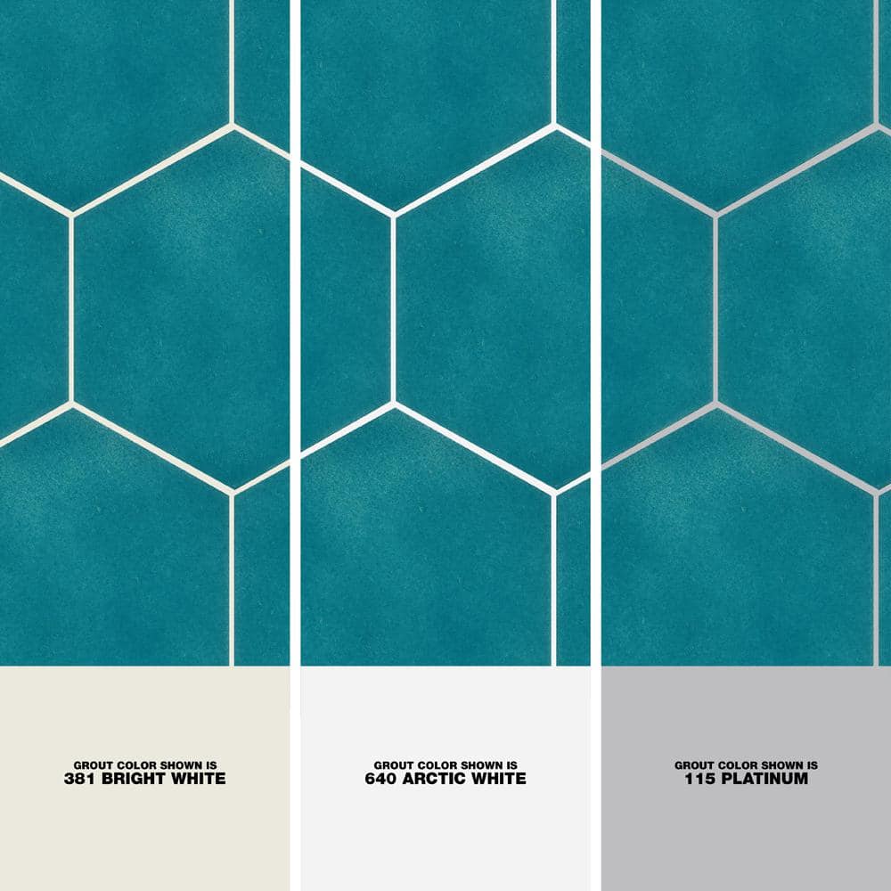 Triton 7" x 8" Glossy Green Hexagon Porcelain Tile