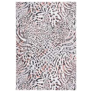 Amsterdam Ivory/Blush Doormat 3 ft. x 5 ft. Animal Print Area Rug