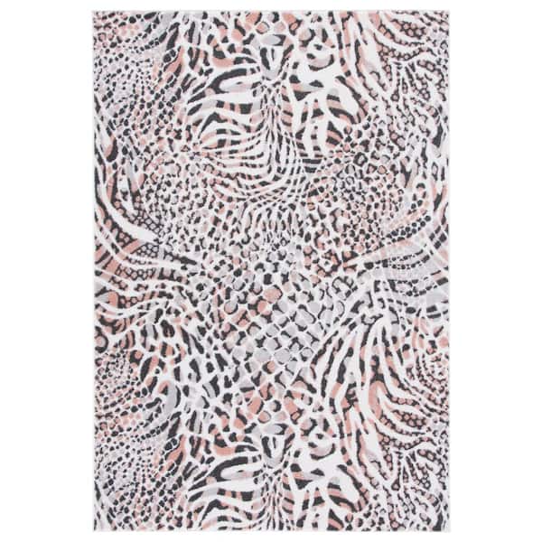 SAFAVIEH Amsterdam Ivory/Blush 5 ft. x 8 ft. Animal Print Area Rug
