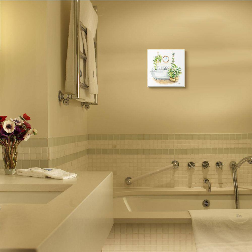 Serene Greenery Bathroom Wall Art with MDF Wood Frame