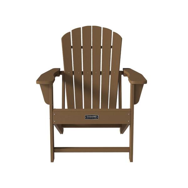 Kadehome Classic Brown Folding Plastic Adirondack Chair (1-Pack ...