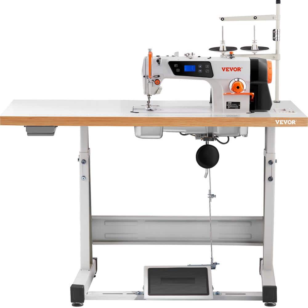 VEVOR 5000 sti/min Industrial Sewing Machine 500 W Heavy Duty Lockstitch  Sewing Machine with Servo Motor Table Stand GYFRJZC5000MIQ465V1 - The Home