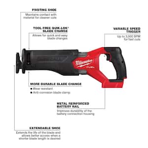 M18 FUEL GEN-2 18V Lithium-Ion Brushless Cordless SAWZALL Reciprocating Saw with Deep Cut Band Saw (Tool-Only)