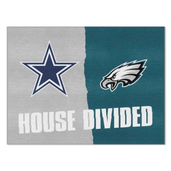 NFL Cowboys:Eagles House Divided Multi 3 ft. x 4 ft. Interior Area Rug