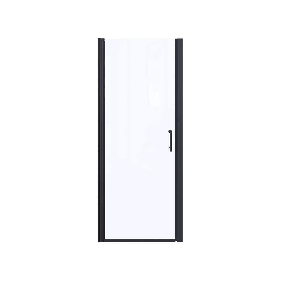 32-34 in. W x 72 in. H Pivot Semi-Frameless Shower Door in Matte Black with Clear Glass price history on PriceWatchPro