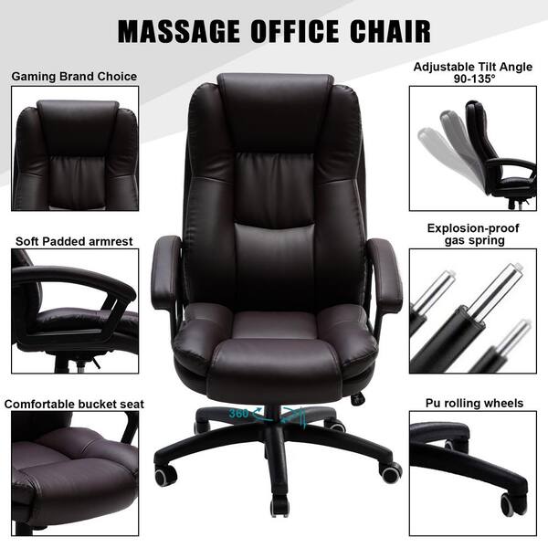 vanbow high back leather office chair