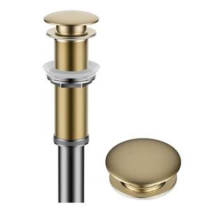 Bathroom Sink Pop-Up Drain with Extended Thread, Brushed Gold
