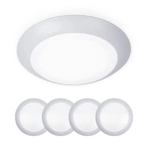 Disc 6 in. 1-Light White LED Flush Mount (4-Pack)
