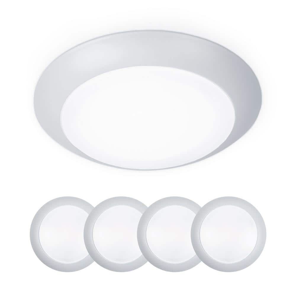 Sleek 7" White Aluminum LED Flush Mount with Acrylic Diffuser