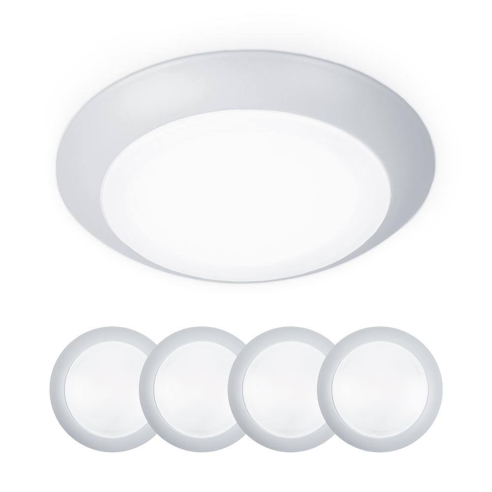 White Acrylic LED Flush Mount Ceiling Light Pack