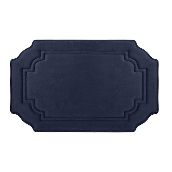 BounceComfort Calypso Indigo 17 in. x 24 in. Memory Foam Bath Mat