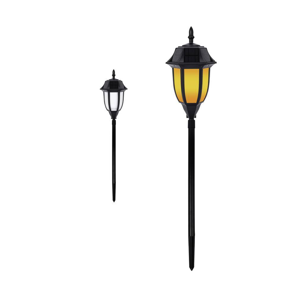 Black Solar LED Pathway Light with Amber and White Modes