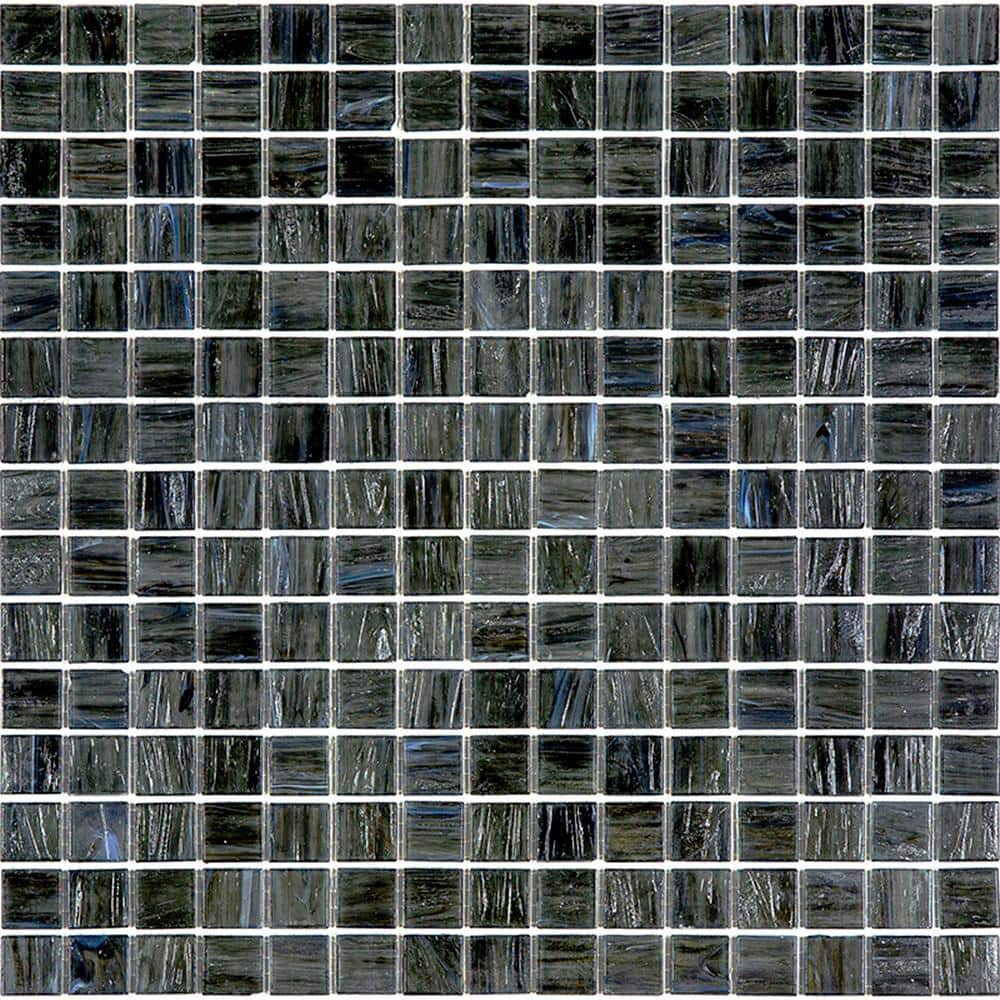Celestial 12" x 12" Milestone Gray Glass Mosaic Tile