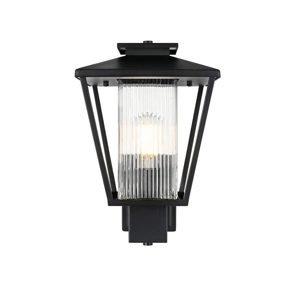 15 in. Black Outdoor Hardwired Wall Sconce with No Bulbs Included price history on PriceWatchPro