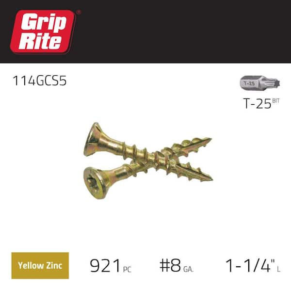 Grip-Rite #8 x 1-1/4 in. Star Drive Dual Flat Head Coarse