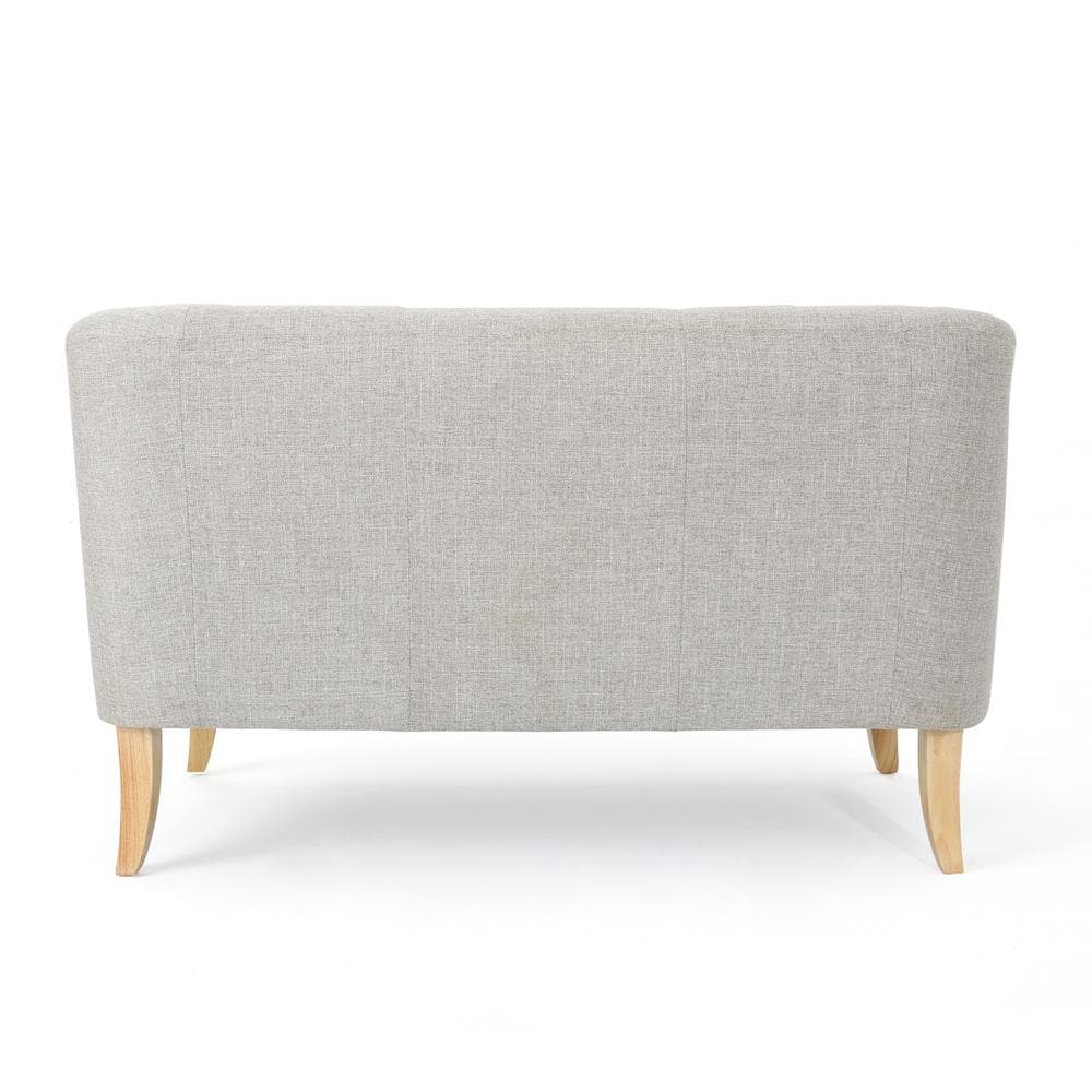Elegant Beige Birch Wood Sloped Arm Loveseat