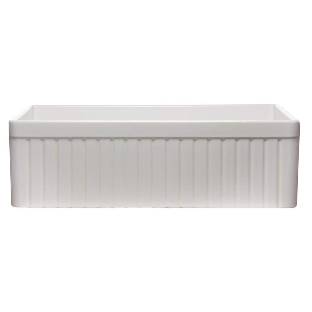 33'' White Fireclay Single Bowl Farmhouse Sink
