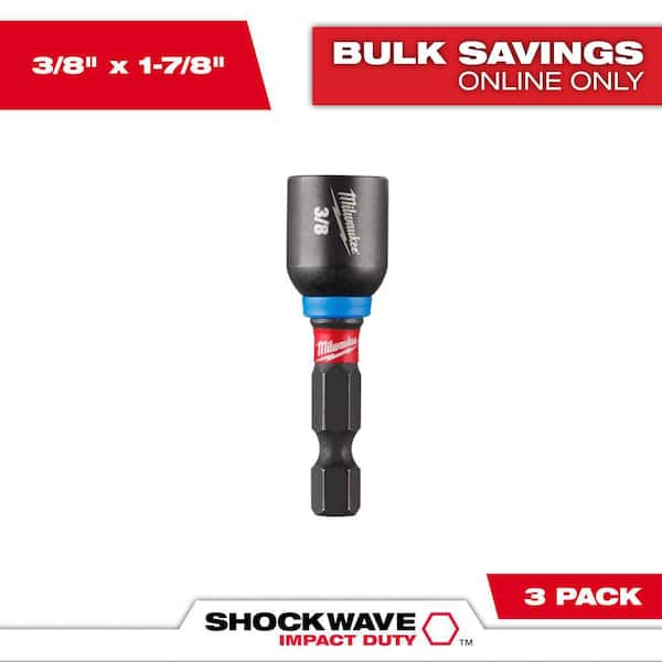 SHOCKWAVE Impact Duty 3/8 in. x 1-7/8 in. Alloy Steel Magnetic Nut Driver (3-Pack)